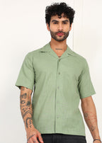 Fabmade Sage Breeze Linen Shirt | Grocsy