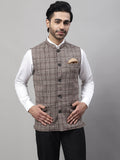 Even Apparels Men's Beige Pure Wool Nehru Jacket | Grocsy