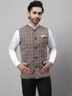 Even Apparels Men's Beige Pure Wool Nehru Jacket | Grocsy