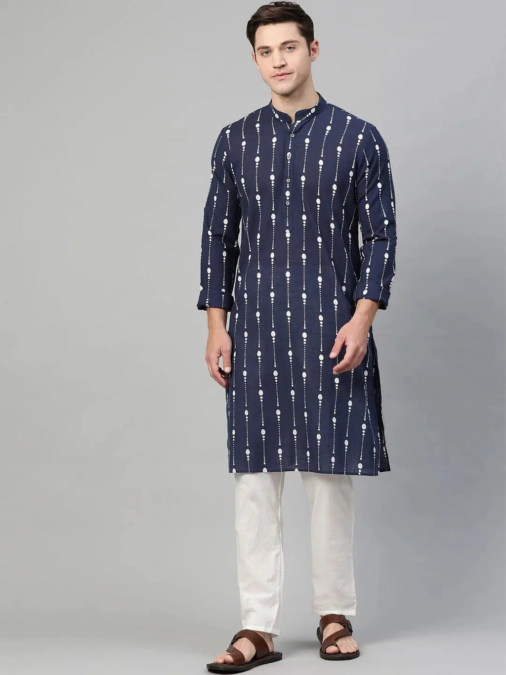 Fabmade Men Printed Straight Kurta | Grocsy