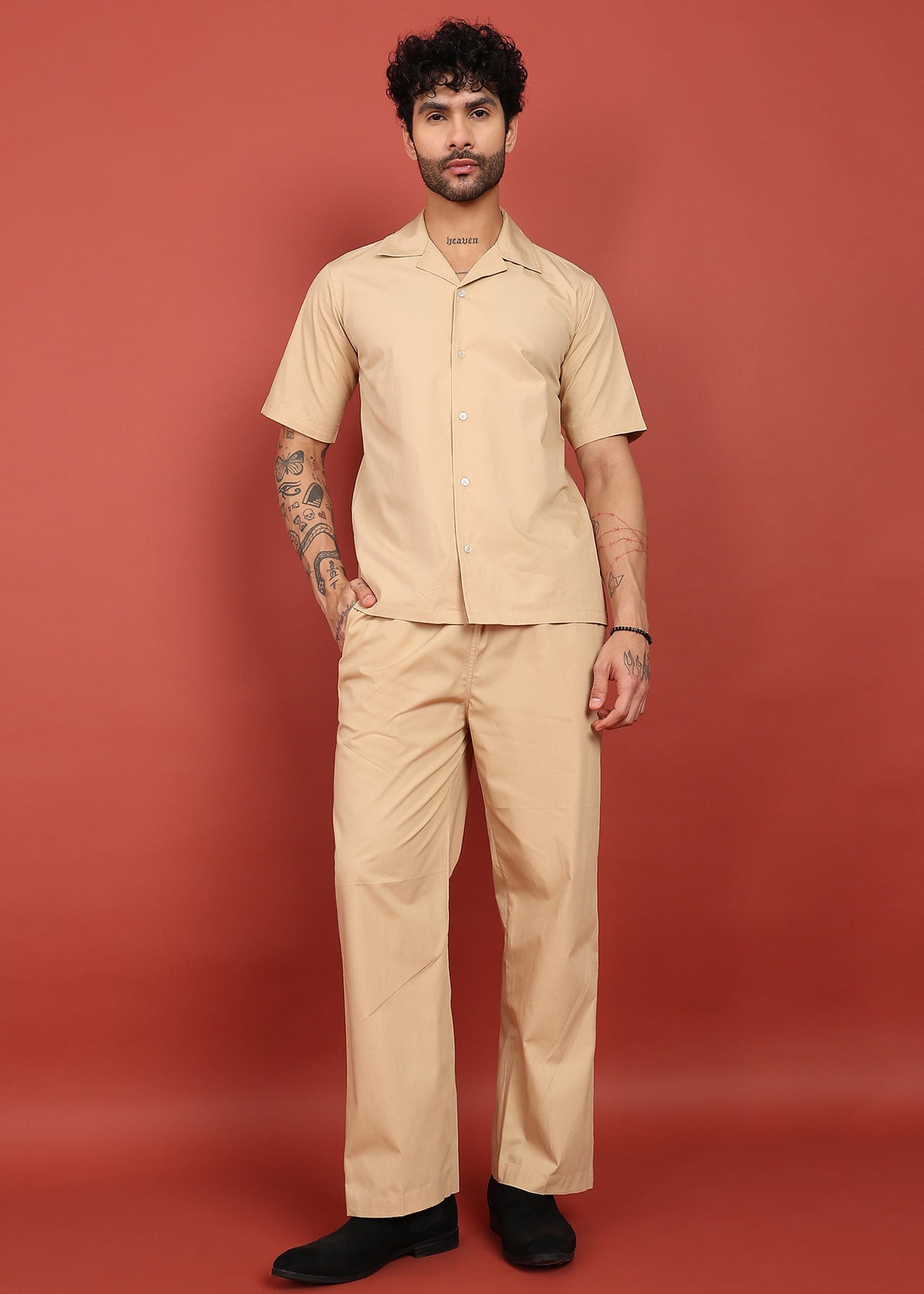 Fabmade Desert Sand Classic Co-Ord Set | Grocsy