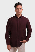 Xkind Dark Maroon Textured Shacket | Grocsy
