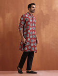 trueBrowns Men's Rust Printed Kurta | Grocsy