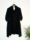 trueBrowns Black Slub Short Shirt Top | Grocsy