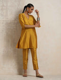 trueBrowns Gold Silk Kurta Co-ord Set | Grocsy