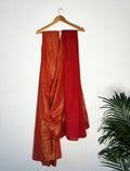 trueBrowns Rust Metallic Saree | Grocsy