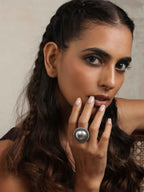 trueBrowns Silver Tone Dome Ring | Grocsy