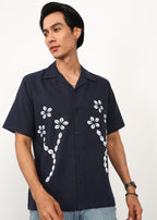 Fabmade Midnight Bloom Linen Shirt | Grocsy
