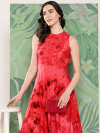 InWeave Women's Red Tie And Die Dress | Grocsy
