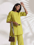 trueBrowns Lime Slub Co-ord Set | Grocsy