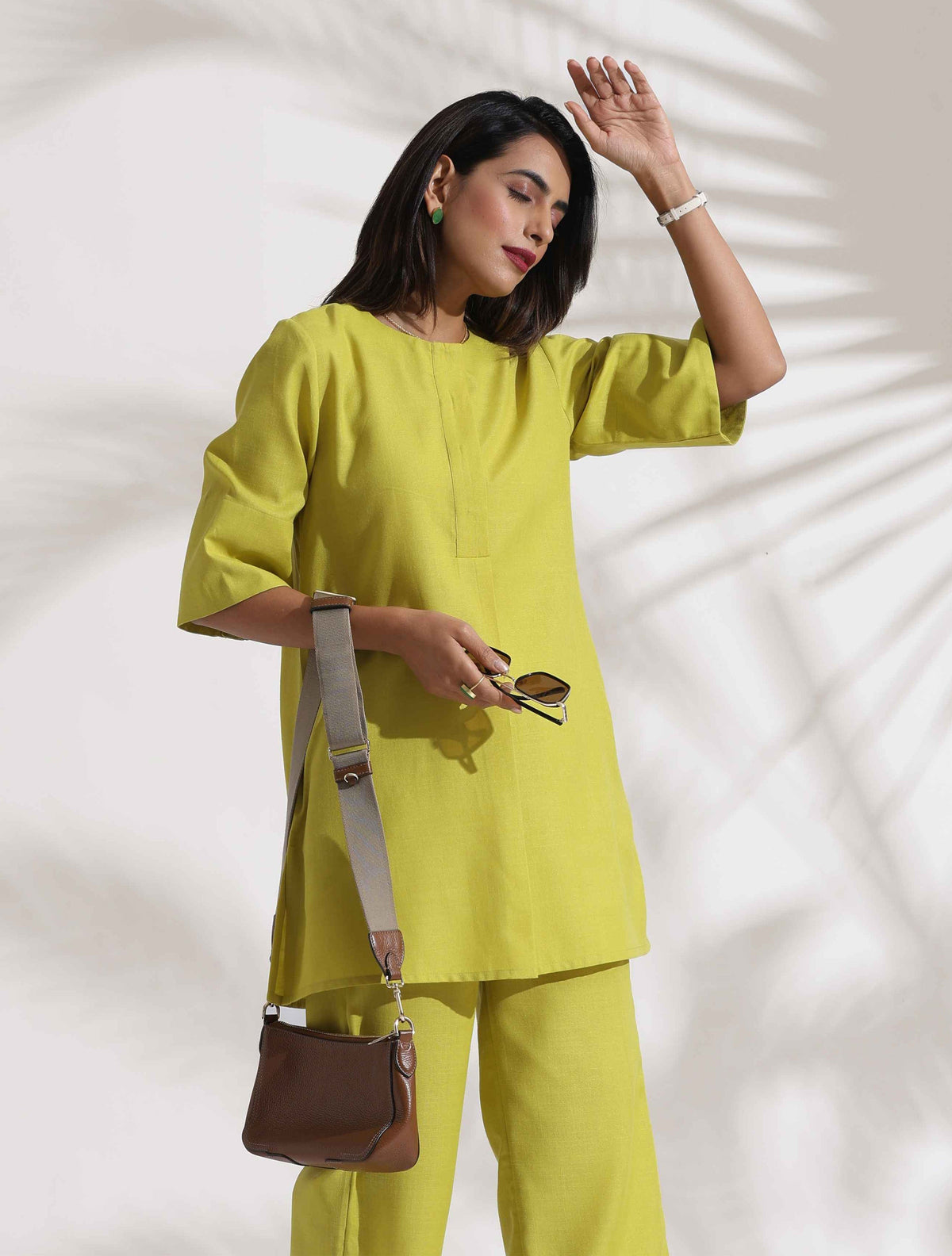 trueBrowns Lime Slub Co-ord Set | Grocsy