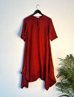 trueBrowns Maroon Silk Kurta | Grocsy