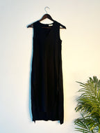 trueBrowns Black Slub Dress | Grocsy