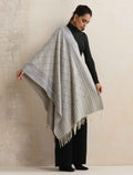 trueBrowns Grey Geometric Woollen Stole | Grocsy
