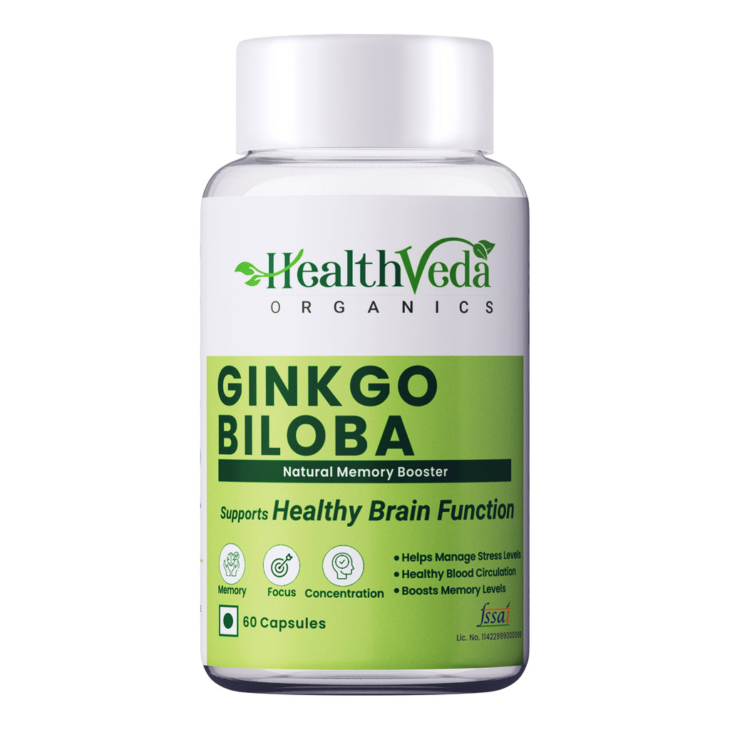 Health Veda Organics Ginkgo Biloba Capsules | Grocsy