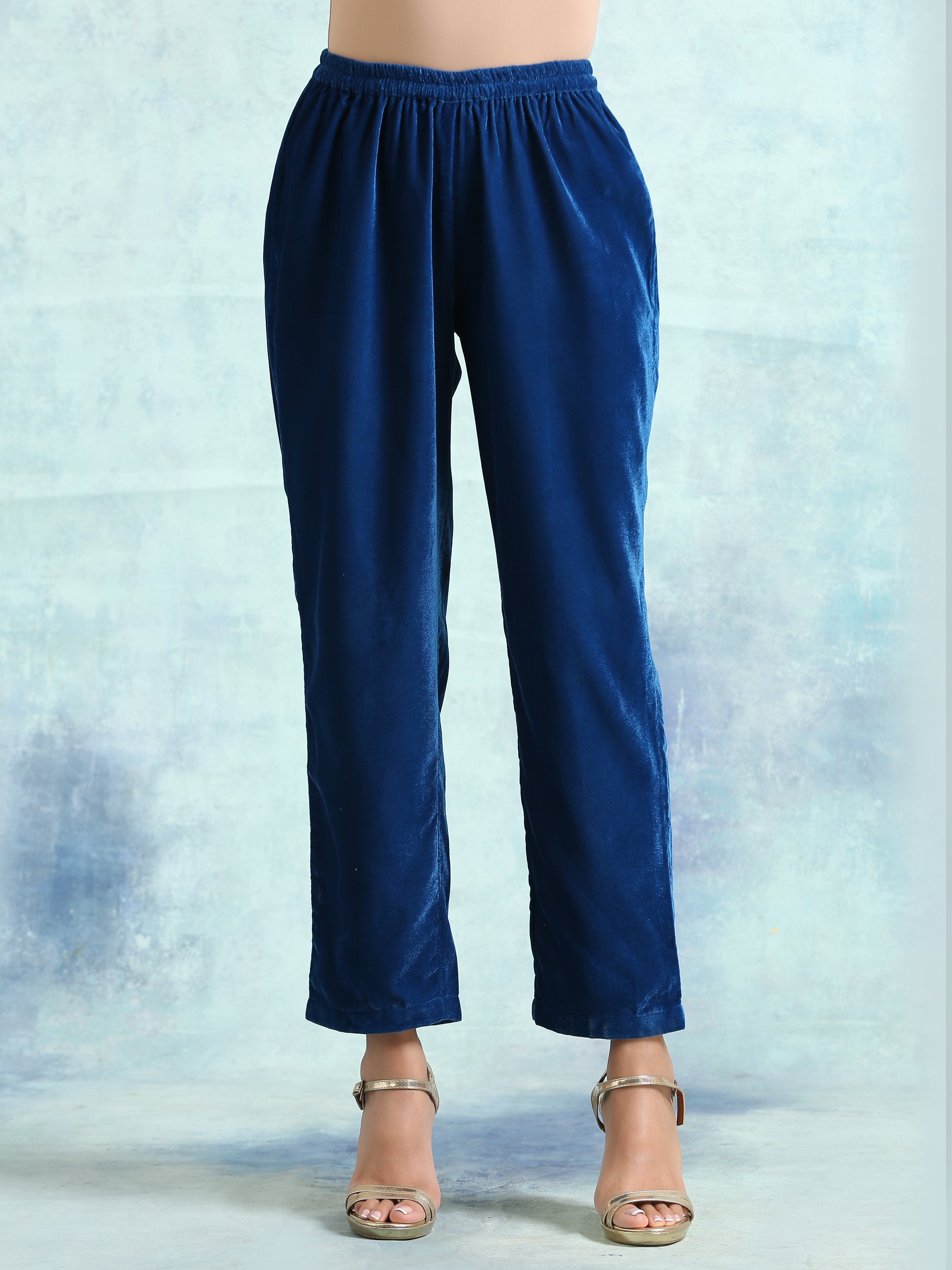 trueBrowns Blue Velvet Pant | Grocsy