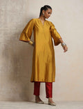 trueBrowns Gold Silk Kurta Set | Grocsy
