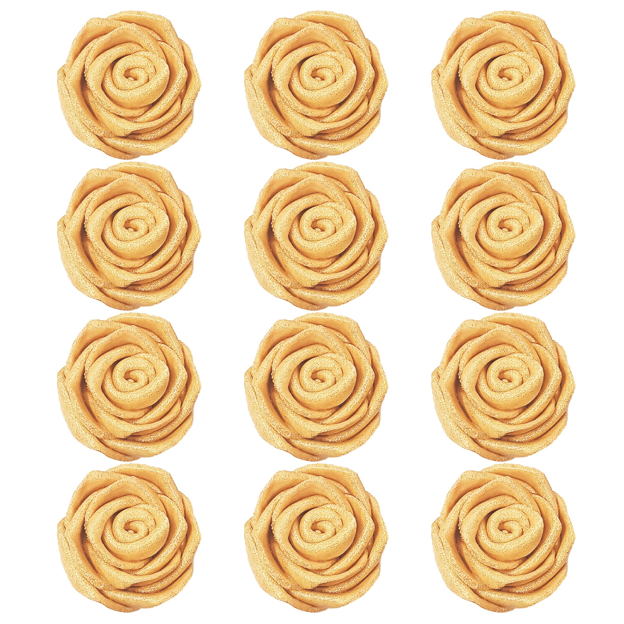 Confect Champagne Gold | Edible Metallic Sugar Roses Topper | Grocsy