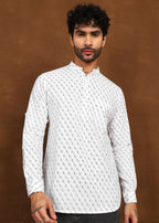 Fabmade Ivory Glyph Kurta Shirt | Grocsy