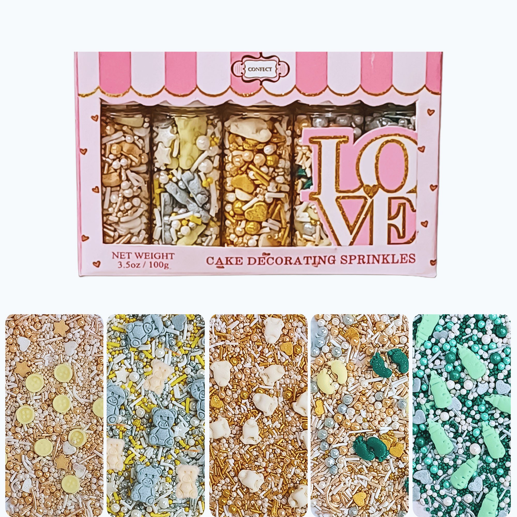 Confect Baby Shower Sprinkles | Birthday Sprinkles Pack of 5 (BABY SHOWER -06	) | Grocsy