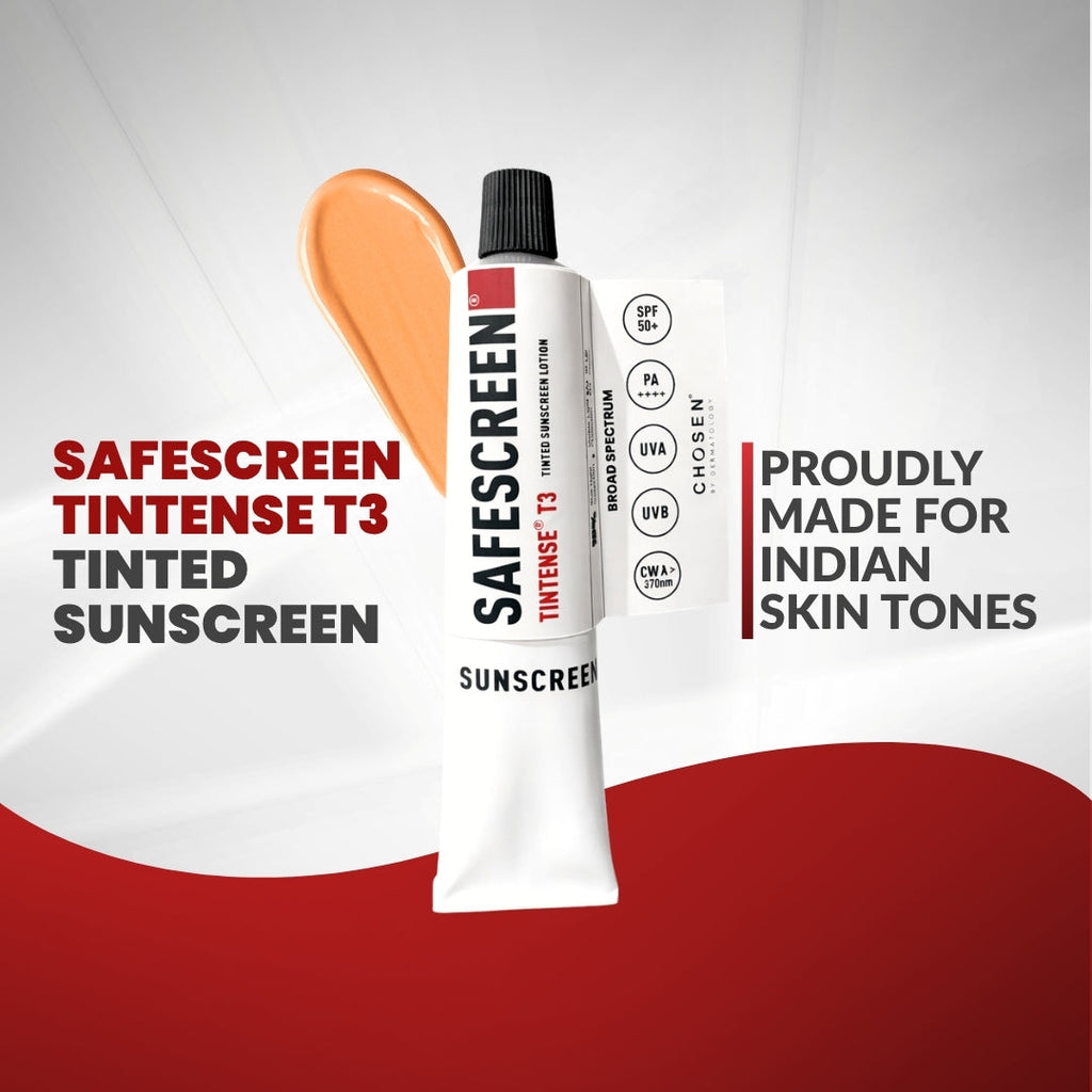 Chosen Tintense Beige Shade Tinted Sunscreen SPF 50+ Pa++++ 6-Hour Water Resistance, No White Cast | Grocsy