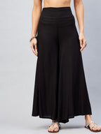 InWeave Solid Black Palazzo | Grocsy