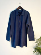 trueBrowns Blue Men's Shirt Kurta | Grocsy