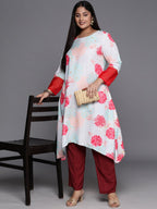 Ahalyaa Plus Size Floral Printed Floral Crepe Kurta | Grocsy