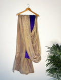 trueBrowns Lilac Tissue Pre-Stitched Saree | Grocsy