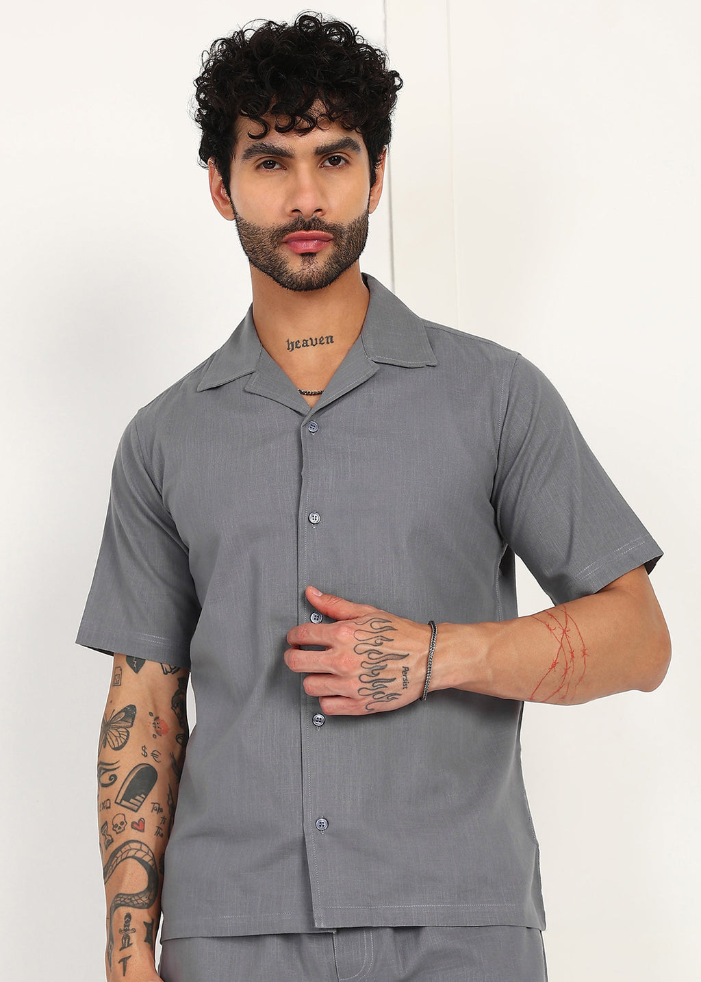 Fabmade Slate Ease Linen Co-Ord Set | Grocsy