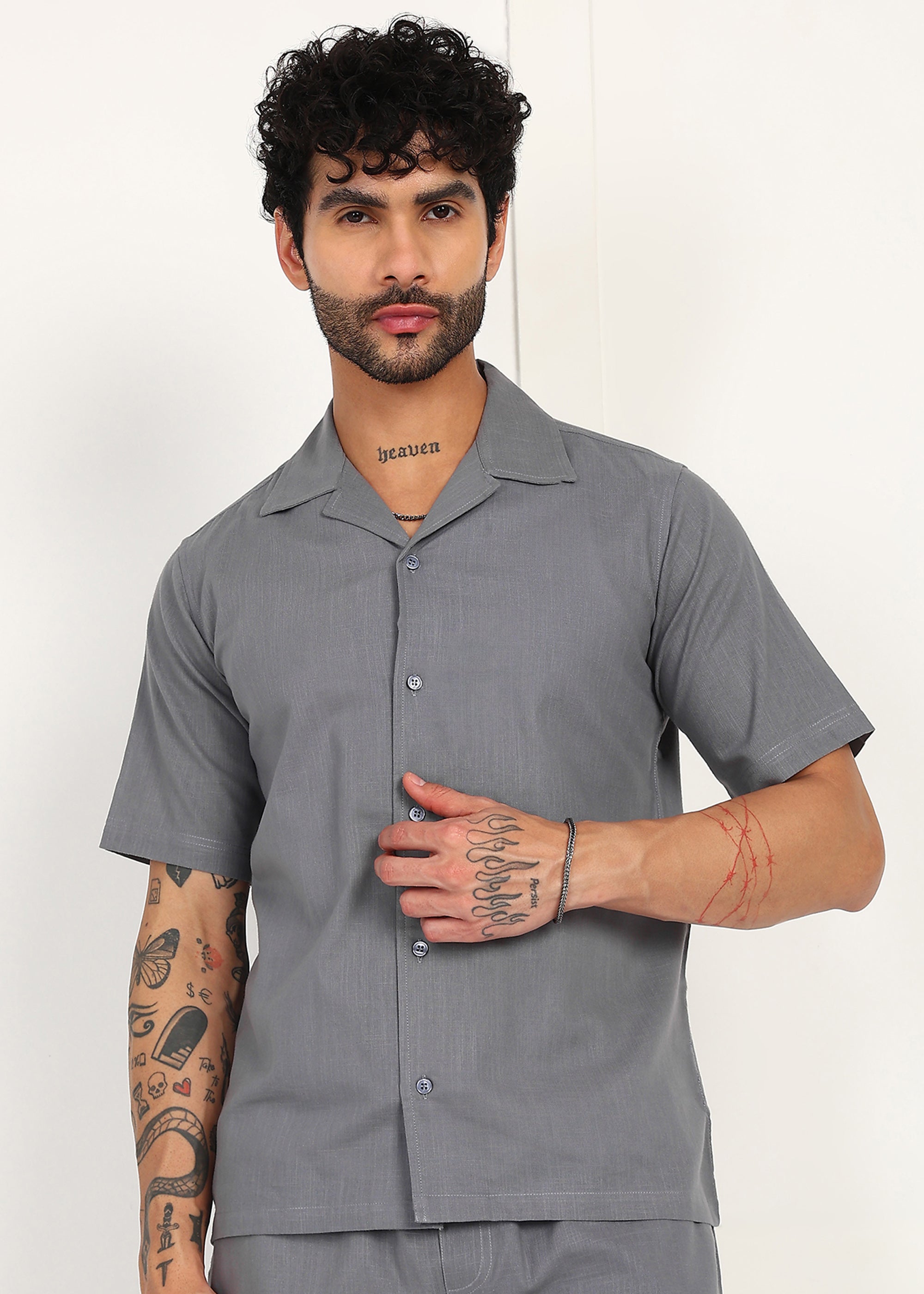 Fabmade Slate Ease Linen Co-Ord Set | Grocsy