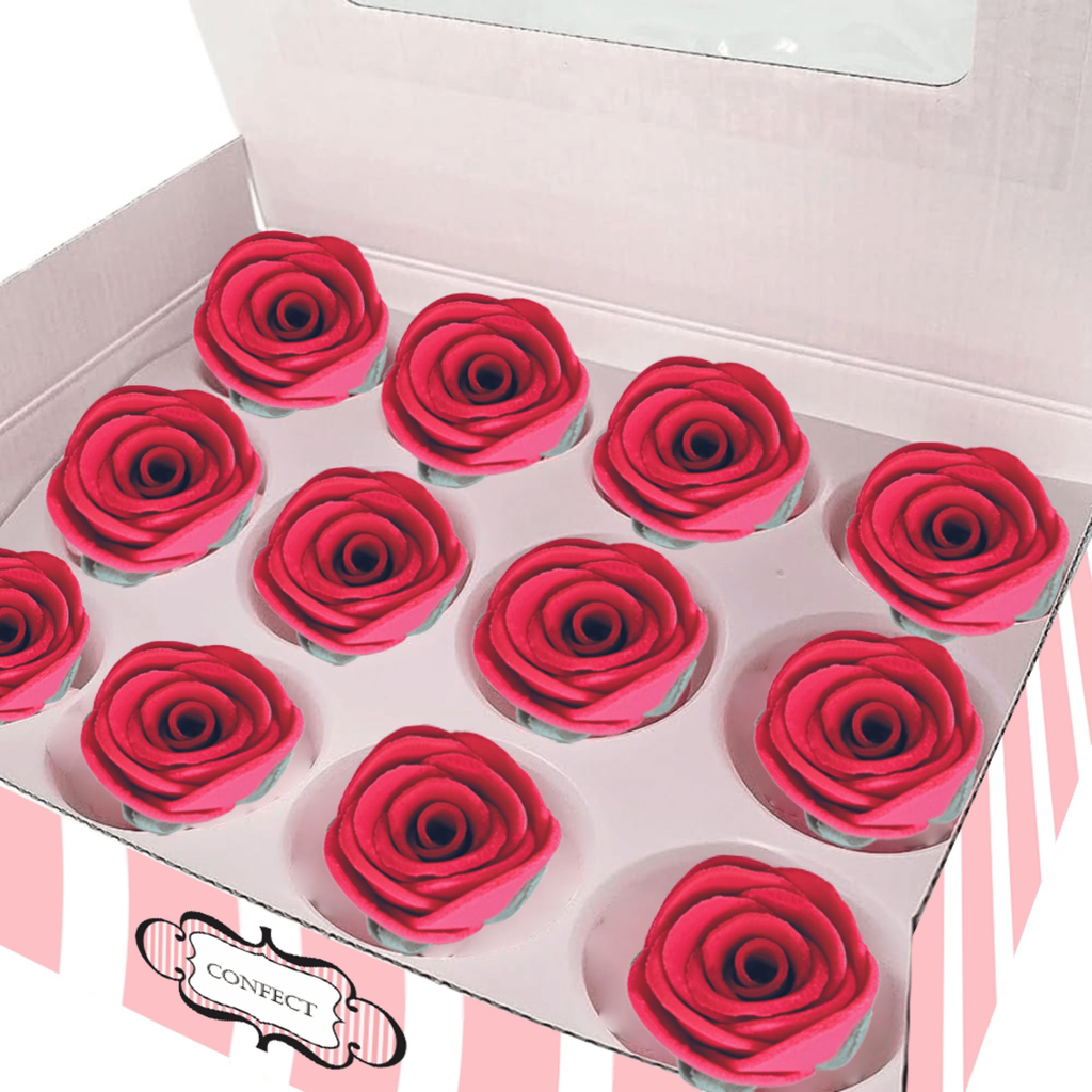 Confect Crimson Pink | Edible Sugar Roses Topper | Grocsy