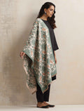 trueBrowns Green Floral Reversible Woollen Stole | Grocsy