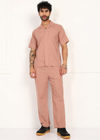 Fabmade Men’S Peach Linen Co-Ord Set | Grocsy