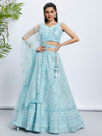 House of Panchhi Burgundy Chiffon Position Print With Sequins Embroidery Lehenga Choli & Dupatta | Grocsy