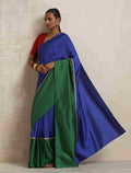 trueBrowns Blue Silk Ready To Wear Saree | Grocsy