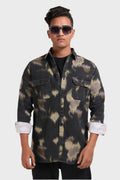 Xkind Light Green Printed Denim Shacket | Grocsy