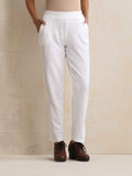 trueBrowns White Woollen Pants | Grocsy