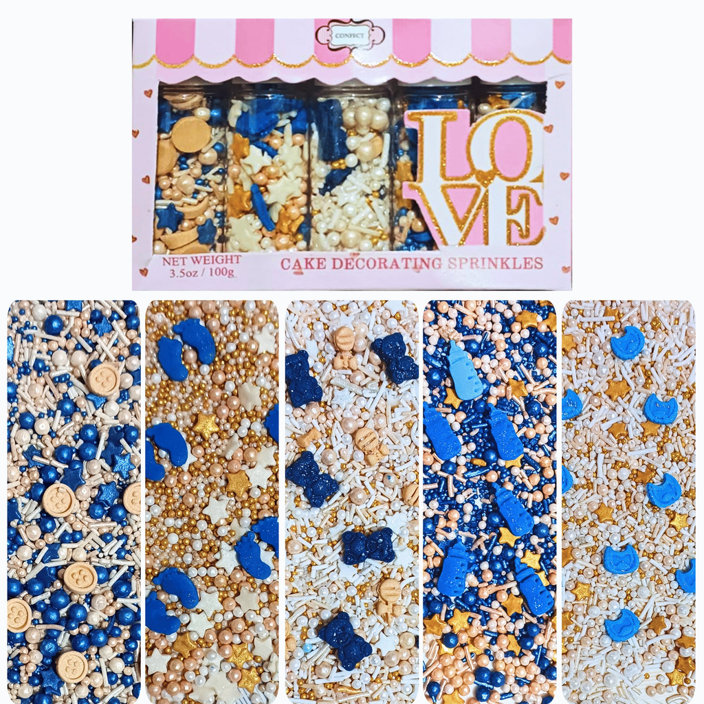 Confect Boys Baby Shower Sprinkles | Gender Reveal Sprinkles | Edible Sprinkles | Grocsy