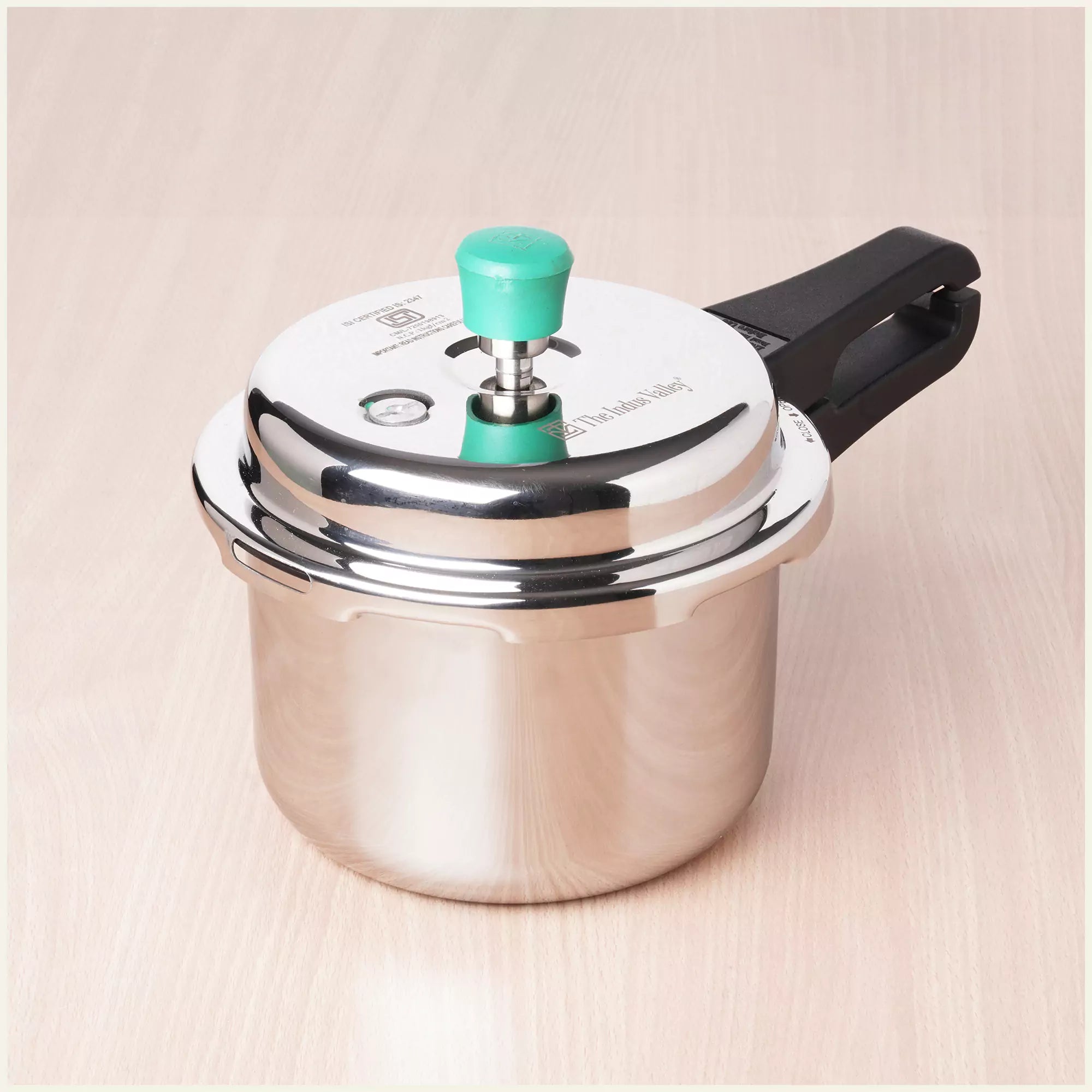 The Indus Valley RapidCuk Tri-ply Stainless Steel Pressure Cooker, Premium Quality, 3 Layer Thick Body, Heavy Bottom, 100% Safe, ISI Certified, Induction & Gas, 2/3/5L | Grocsy
