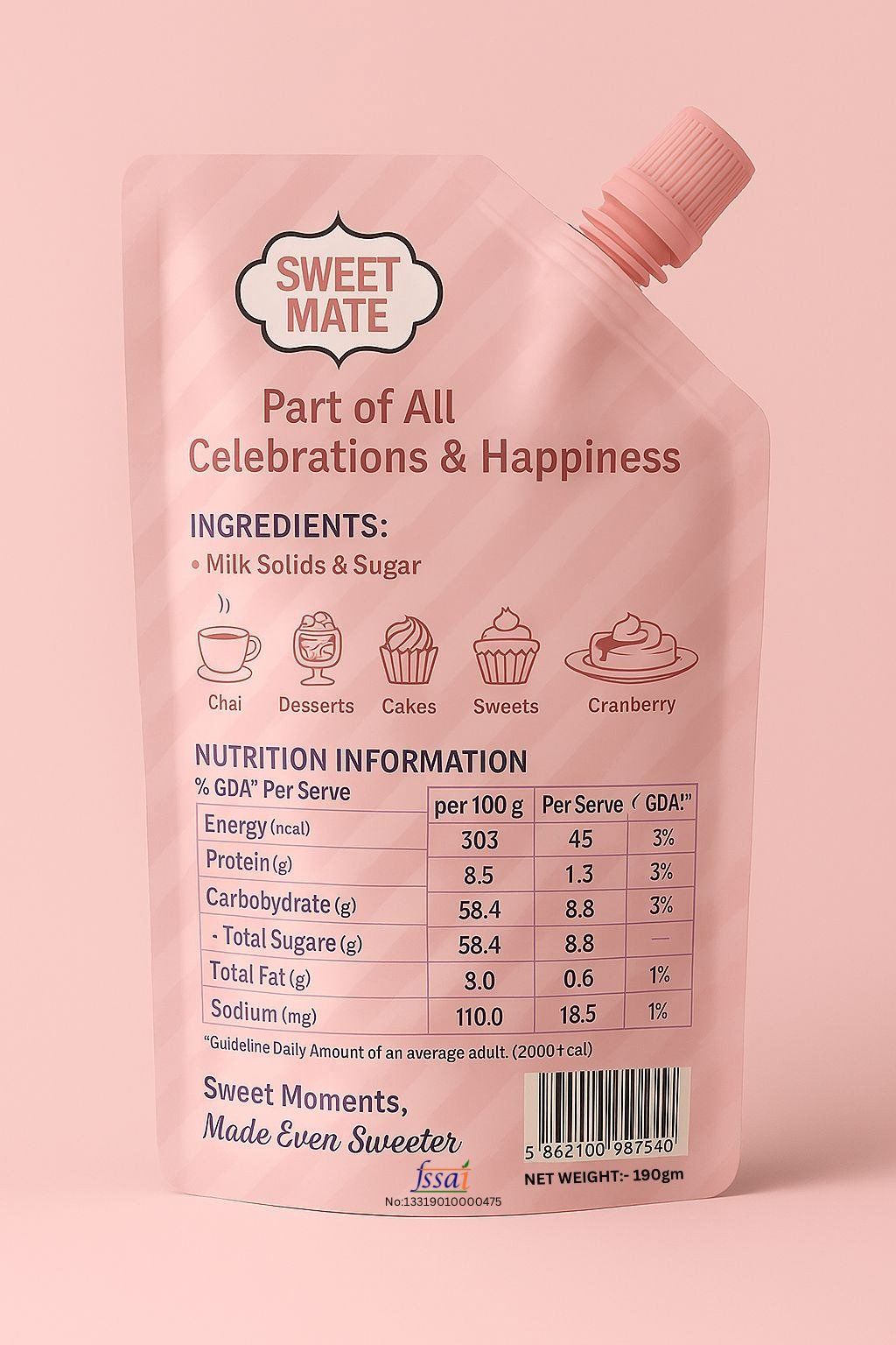 Confect Sweet Mate Milk 190 gm | Grocsy