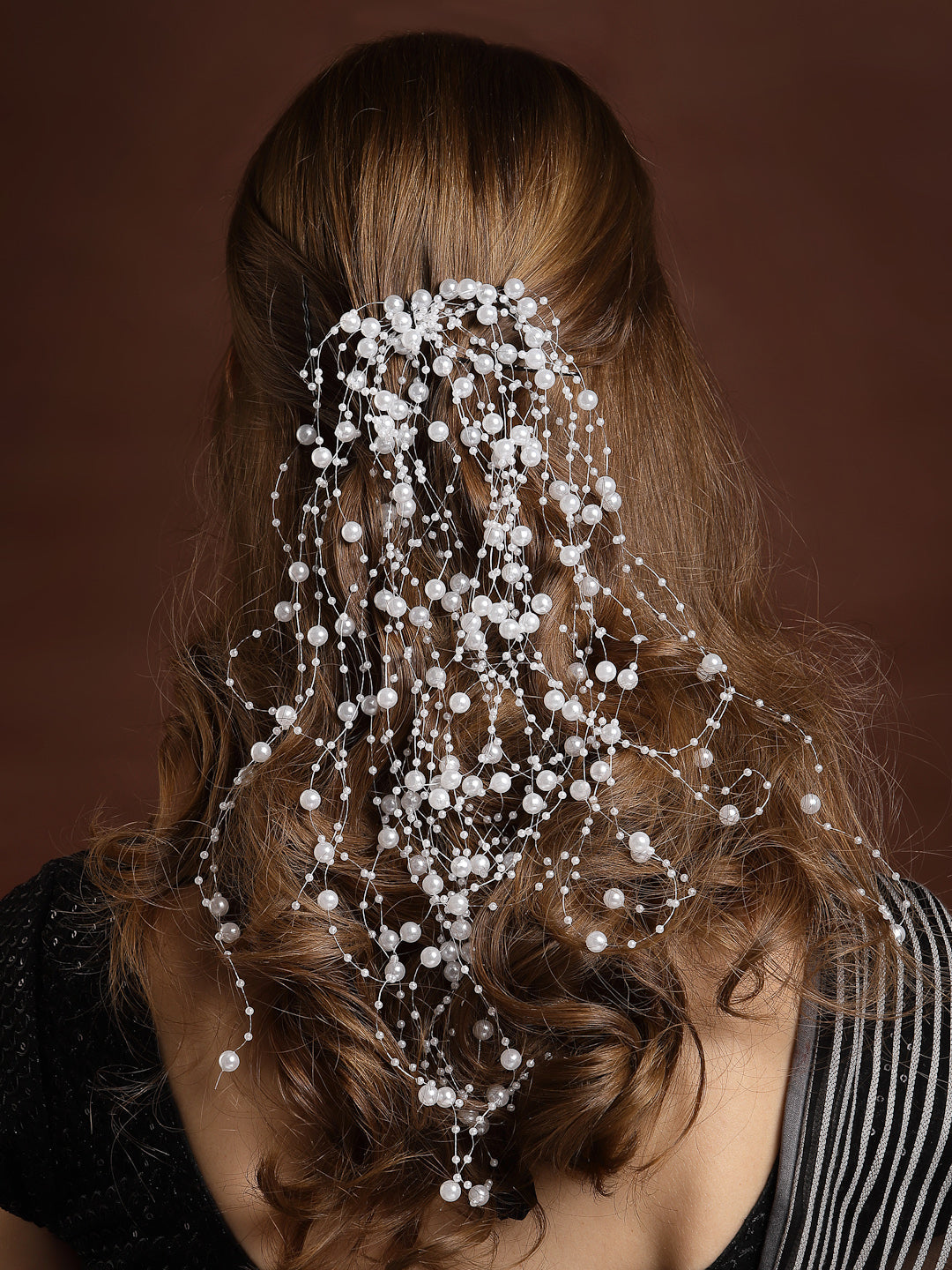 Panash Women White Pearls Embellished Tiara | Grocsy