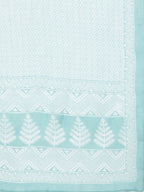 HERE&NOW Women Turquoise Blue Floral Printed Pure Cotton Kurta with Palazzos & With Dupatta | Grocsy