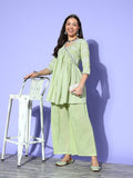 Ahalyaa Printed Tunic with Palazzos | Grocsy