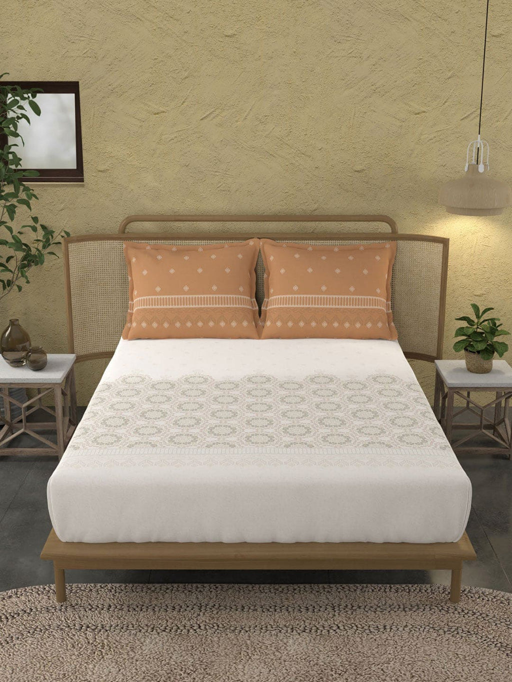 MYTRIDENT Unisex Orange Bedsheets | Grocsy