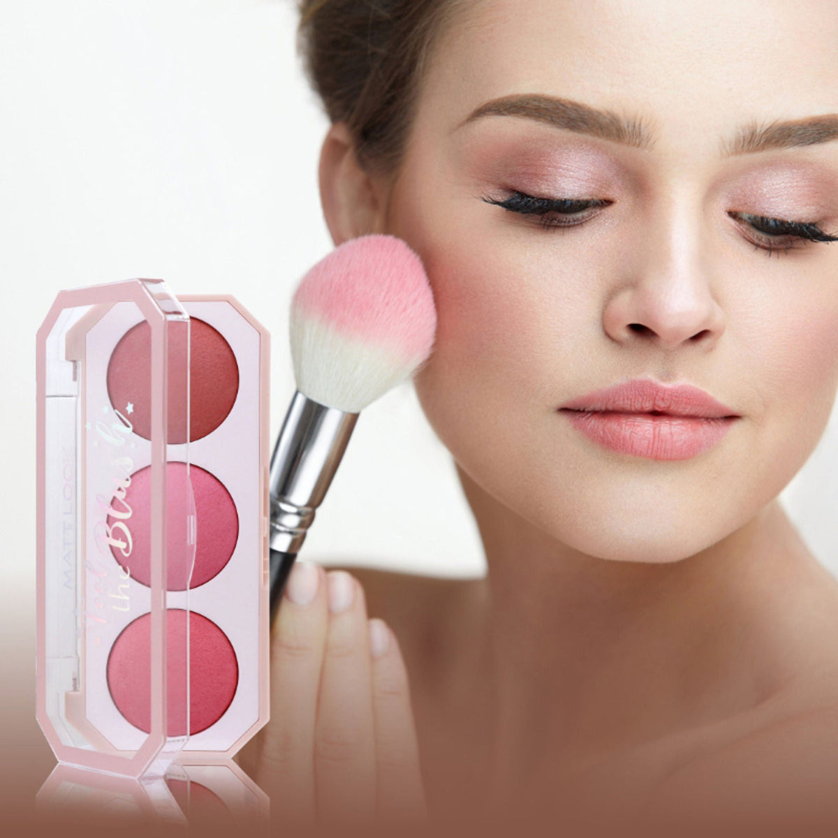 Matt Look Feel The Blush Baked Blush Trio Palette - 01 In The Nude | Grocsy
