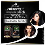 VedicAyurveda Natural Henna Dark Brown & No Ammonia Black Hair Color Powder | Grocsy
