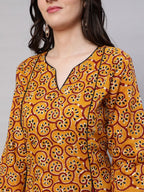Aks Ethnic Motifs Printed Regular Pure Cotton Kurta With Salwar | Grocsy