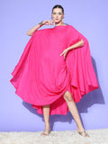InWeave Fuchsia Rayon Cowel Style Kaftan | Grocsy