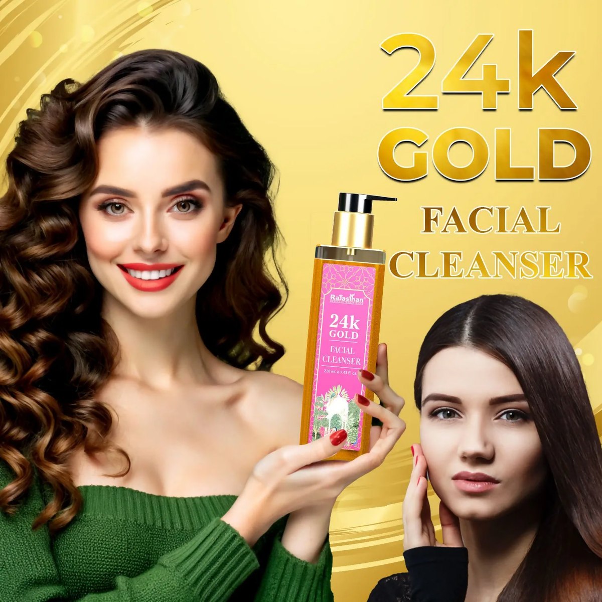 Rajasthan Herbals 24K Gold Facial Cleanser for Youthful Skin | Grocsy